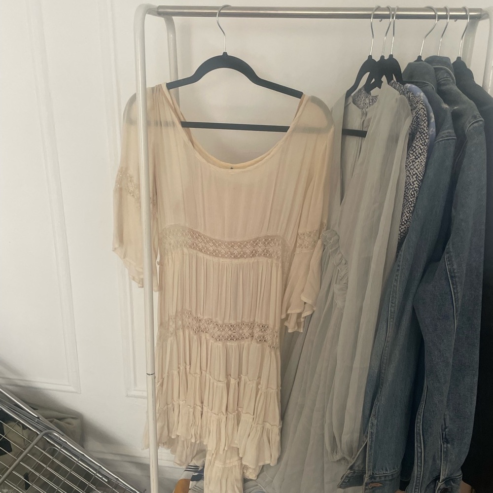 Free People Cream Midi Dress